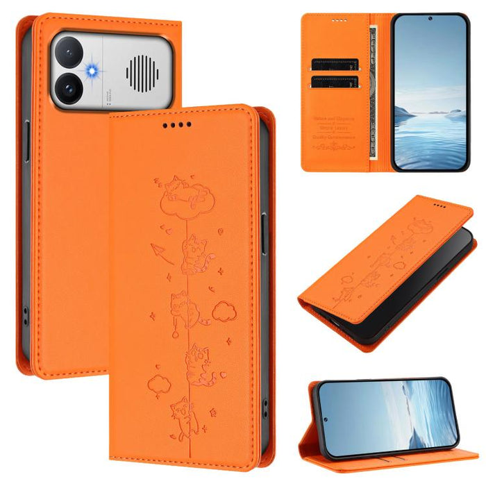 Funda para teléfono de cuero vegano magnética RFID con estampado de lindos gatos, For Redmi K90 Max 5G, For Redmi A7 Pro 4G / 5G 171mm / Poco C85x 5G, For Redmi 15a 5G, For Redmi Turbo 5 Max 5G / Poco X8 Pro Max 5G, For Redmi Turbo 5 5G / Poco X8 Pro 5...