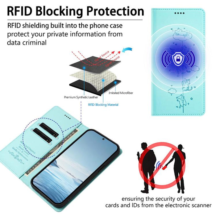 Funda para teléfono de cuero vegano magnética RFID con estampado de lindos gatos, For Xiaomi 13 Ultra, For Xiaomi Civi 3, For Xiaomi 13 Lite / Civi 2
