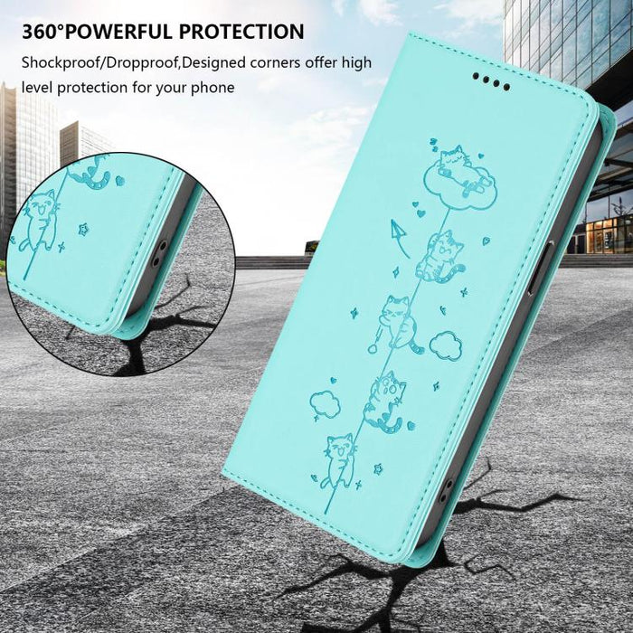 Funda para teléfono de cuero vegano magnética RFID con estampado de lindos gatos, For Xiaomi Civi 5 Pro, For Xiaomi 15S Pro, For Xiaomi Poco F7 / Redmi Turbo 4 Pro, For Xiaomi Poco M7 5G / Poco C75 / Redmi A4 5G, For Xiaomi 15 Ultra                    ...