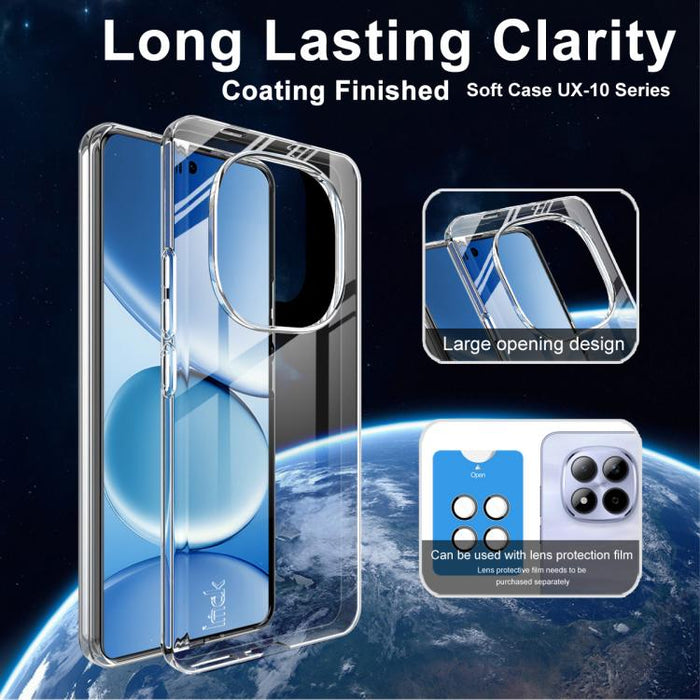 Funda para teléfono de TPU transparente y resistente a los golpes de la serie imak UX-10, For Redmi Note 15 Pro 4G Global 163.2mm