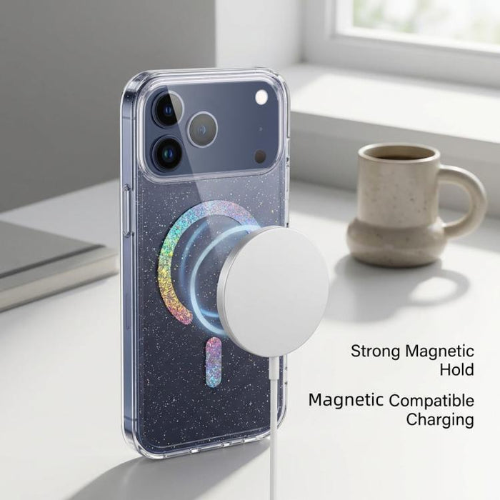 Funda magnética de TPU con purpurina para teléfono, For iPhone 17 Pro Max, For iPhone 17 Pro