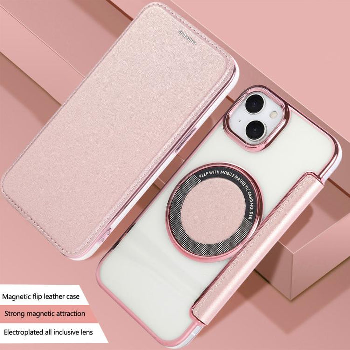 Funda para teléfono de piel vegana con revestimiento magnético ultrafino, For iPhone 14 / 13, For iPhone 14 Pro, For iPhone 14 Pro Max, For iPhone 13 Pro Max, For iPhone 13 Pro, For iPhone 12 / 12 Pro, For iPhone 12 Pro Max