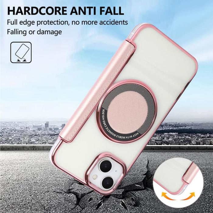 Funda para teléfono de piel vegana con revestimiento magnético ultrafino, For iPhone 14 / 13, For iPhone 14 Pro, For iPhone 14 Pro Max, For iPhone 13 Pro Max, For iPhone 13 Pro, For iPhone 12 / 12 Pro, For iPhone 12 Pro Max