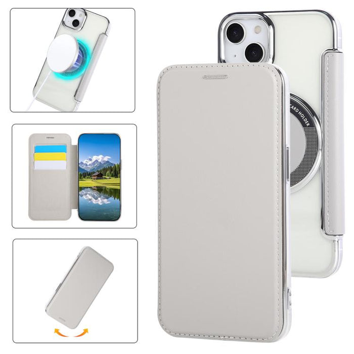 Funda para teléfono de piel vegana con revestimiento magnético ultrafino, For iPhone 14 / 13, For iPhone 14 Pro, For iPhone 14 Pro Max, For iPhone 13 Pro Max, For iPhone 13 Pro, For iPhone 12 / 12 Pro, For iPhone 12 Pro Max