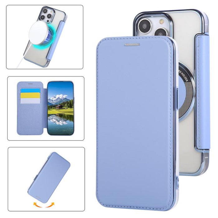 Funda para teléfono de piel vegana con revestimiento magnético ultrafino, For iPhone 14 / 13, For iPhone 14 Pro, For iPhone 14 Pro Max, For iPhone 13 Pro Max, For iPhone 13 Pro, For iPhone 12 / 12 Pro, For iPhone 12 Pro Max