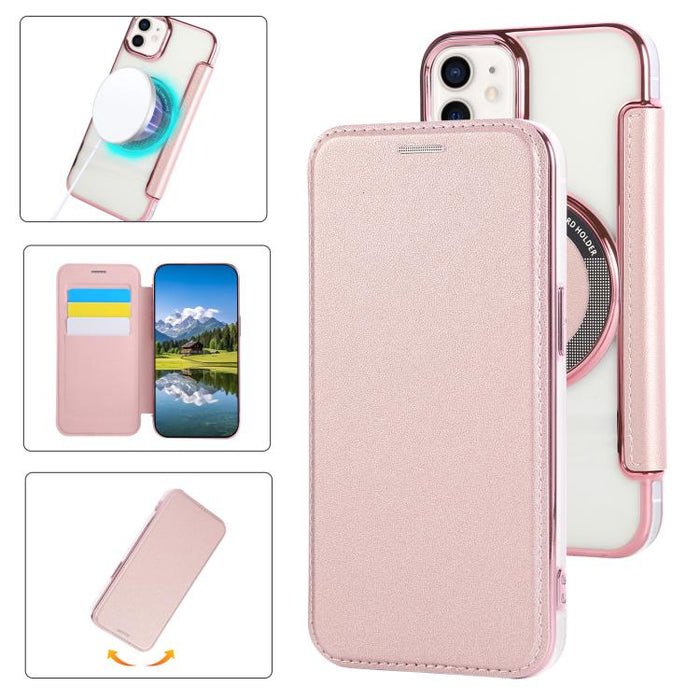 Funda para teléfono de piel vegana con revestimiento magnético ultrafino, For iPhone 14 / 13, For iPhone 14 Pro, For iPhone 14 Pro Max, For iPhone 13 Pro Max, For iPhone 13 Pro, For iPhone 12 / 12 Pro, For iPhone 12 Pro Max