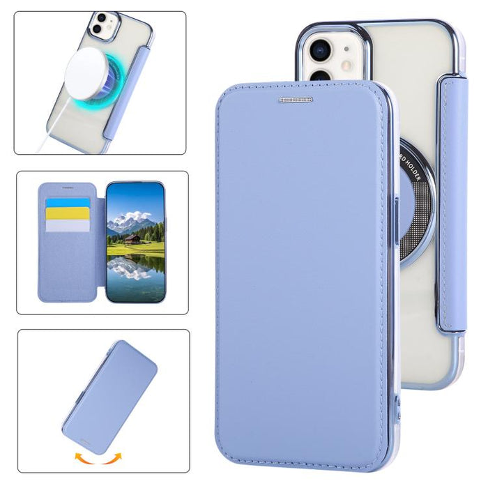 Funda para teléfono de piel vegana con revestimiento magnético ultrafino, For iPhone 14 / 13, For iPhone 14 Pro, For iPhone 14 Pro Max, For iPhone 13 Pro Max, For iPhone 13 Pro, For iPhone 12 / 12 Pro, For iPhone 12 Pro Max