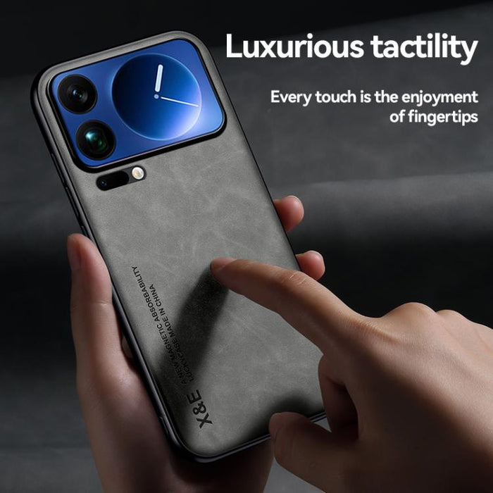 Funda trasera de cuero magnético con tacto de piel para teléfono, For Xiaomi 17 Pro Max, For Xiaomi 17 Pro, For Xiaomi 17, For Xiaomi Poco M7 4G 169mm, For Xiaomi 15T Pro 5G, For Xiaomi 15T 5G