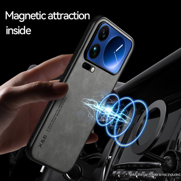 Funda trasera de cuero magnético con tacto de piel para teléfono, For Xiaomi 17 Pro Max, For Xiaomi 17 Pro, For Xiaomi 17, For Xiaomi Poco M7 4G 169mm, For Xiaomi 15T Pro 5G, For Xiaomi 15T 5G