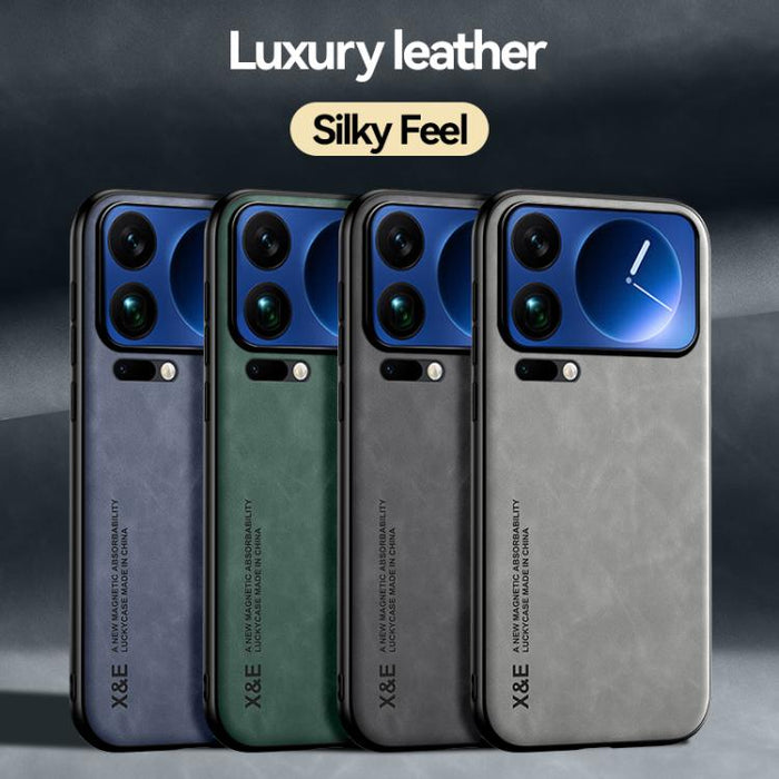 Funda trasera de cuero magnético con tacto de piel para teléfono, For Xiaomi 17 Pro Max, For Xiaomi 17 Pro, For Xiaomi 17, For Xiaomi Poco M7 4G 169mm, For Xiaomi 15T Pro 5G, For Xiaomi 15T 5G