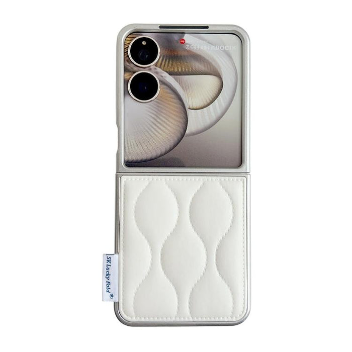 Funda para teléfono con textura de chaqueta acolchada, For Xiaomi Mix Flip 2, For Xiaomi Mix Flip