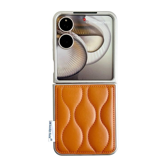 Funda para teléfono con textura de chaqueta acolchada, For Xiaomi Mix Flip 2, For Xiaomi Mix Flip