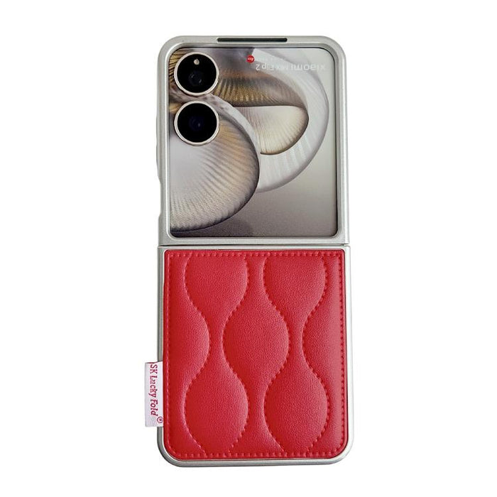 Funda para teléfono con textura de chaqueta acolchada, For Xiaomi Mix Flip 2, For Xiaomi Mix Flip