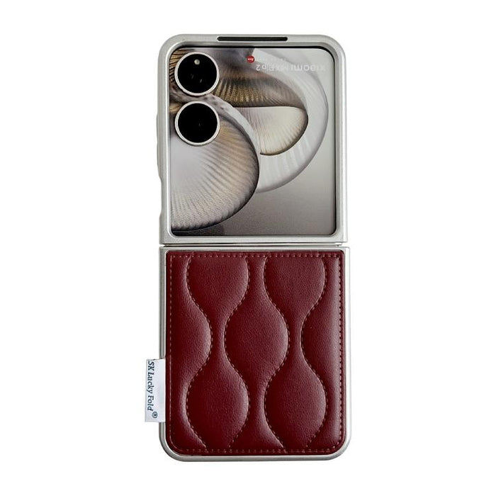 Funda para teléfono con textura de chaqueta acolchada, For Xiaomi Mix Flip 2, For Xiaomi Mix Flip