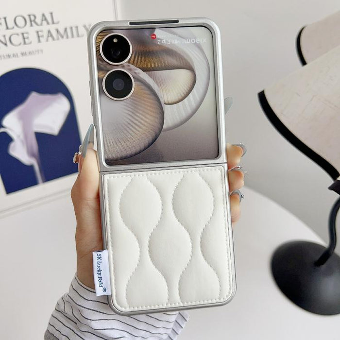 Funda para teléfono con textura de chaqueta acolchada, For Xiaomi Mix Flip 2, For Xiaomi Mix Flip