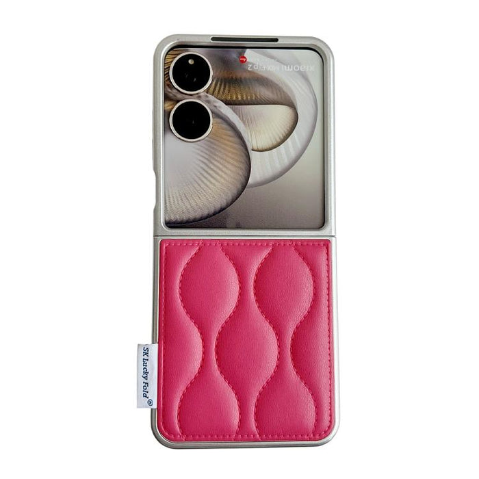 Funda para teléfono con textura de chaqueta acolchada, For Xiaomi Mix Flip 2, For Xiaomi Mix Flip
