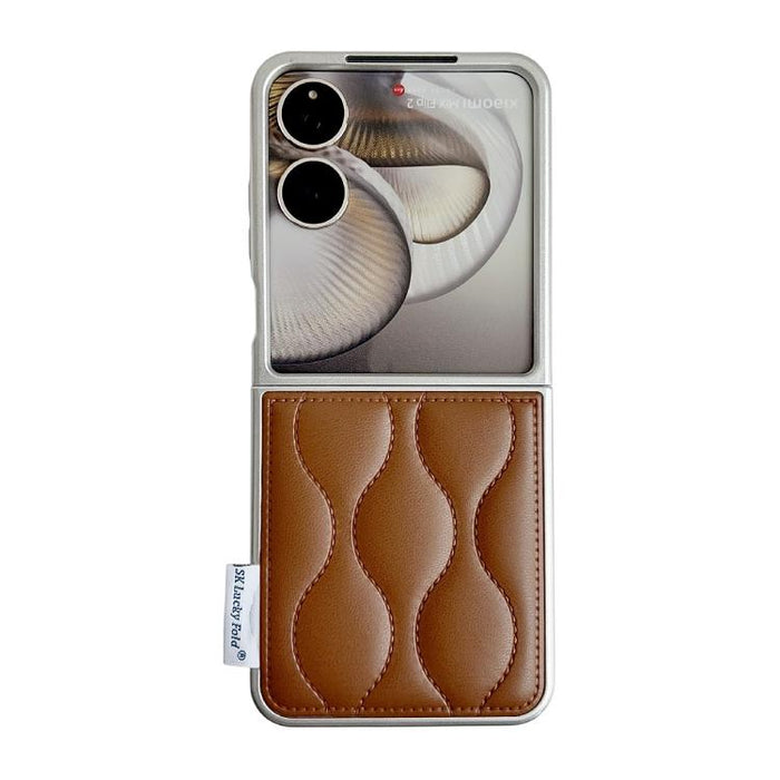 Funda para teléfono con textura de chaqueta acolchada, For Xiaomi Mix Flip 2, For Xiaomi Mix Flip