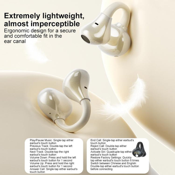 Auriculares inalámbricos Bluetooth ZGA GS25 con clip para la oreja, GS25