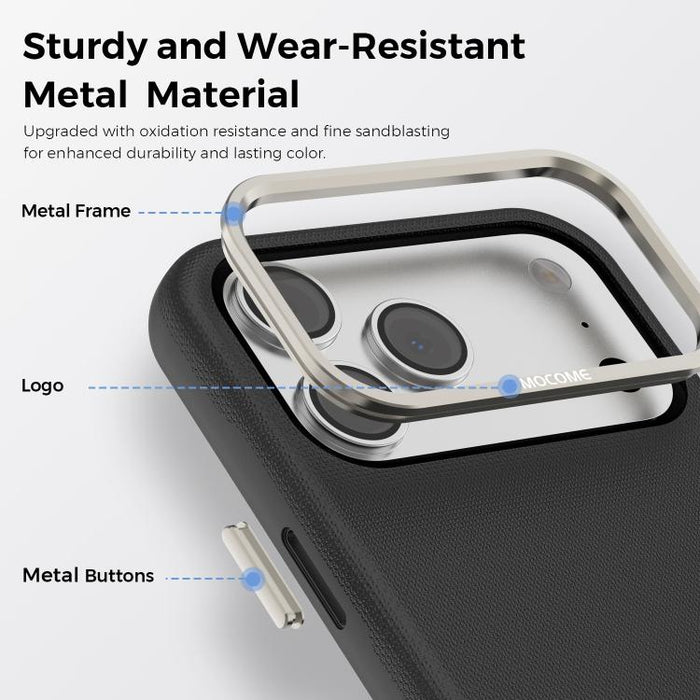 Funda para teléfono Mocome Plain con cierre magnético y tarjetero, For iPhone 17 Pro Max, For iPhone 17 Pro