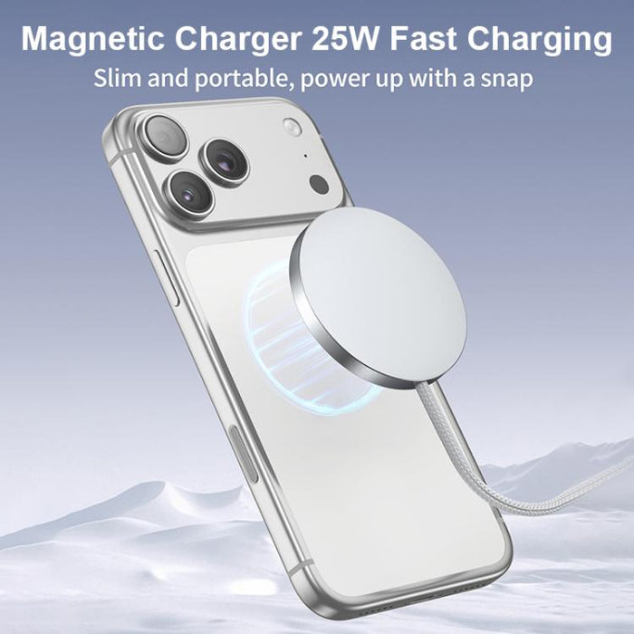 Cargador inalámbrico magnético portátil QI2 de 25 W con interfaz USB-C/Tipo-C