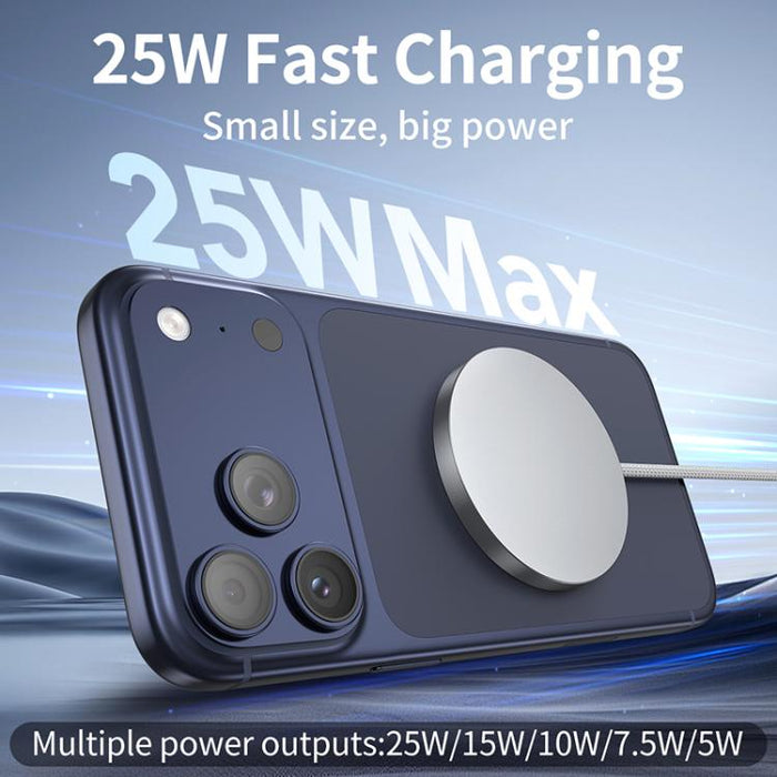 Cargador inalámbrico magnético portátil QI2 de 25 W con interfaz USB-C/Tipo-C