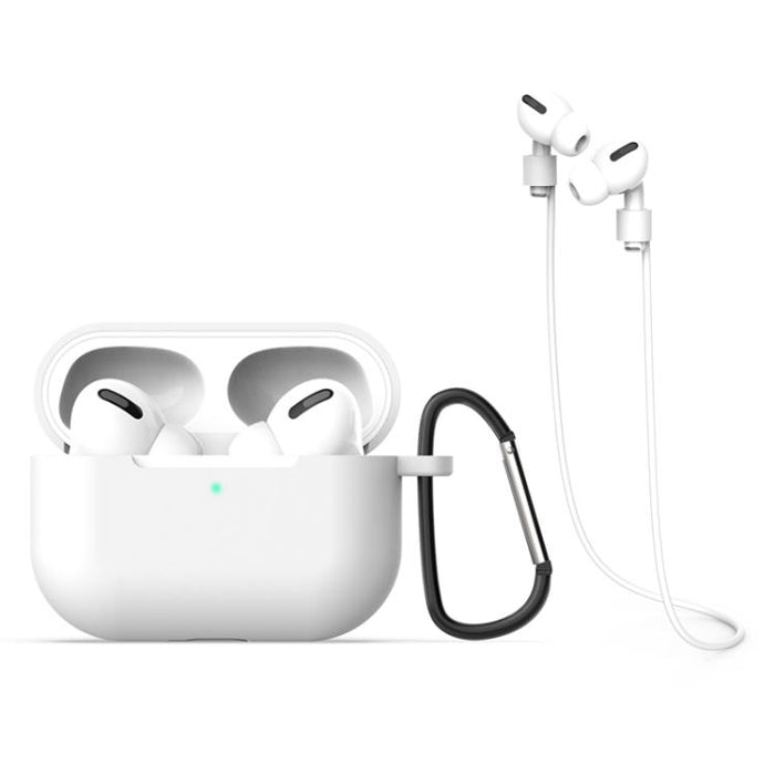 Funda protectora de silicona para auriculares + gancho + cuerda antipérdida (3 en 1), For AirPods Pro 3
