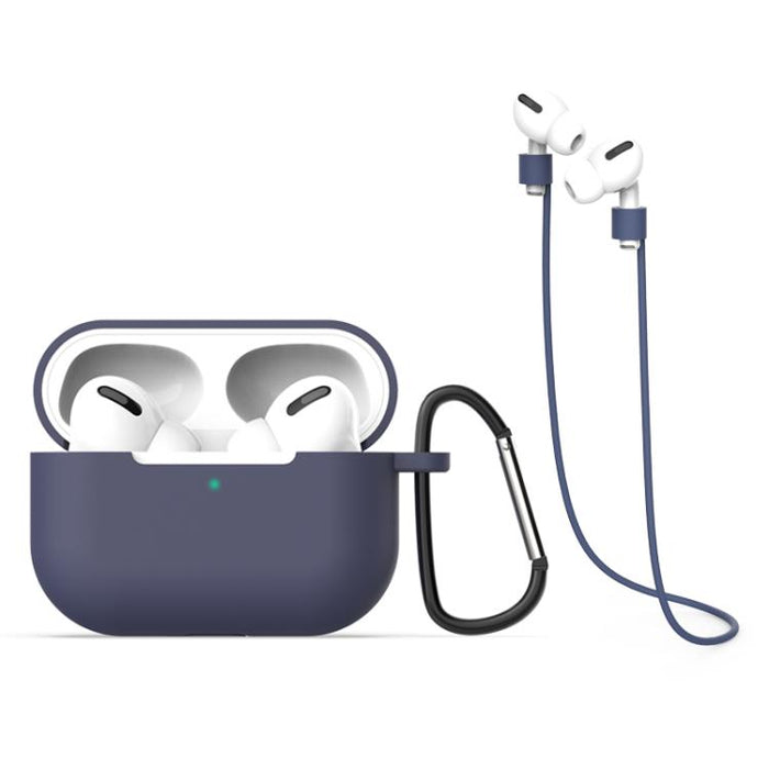 Funda protectora de silicona para auriculares + gancho + cuerda antipérdida (3 en 1), For AirPods Pro 3
