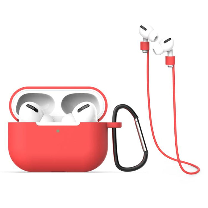 Funda protectora de silicona para auriculares + gancho + cuerda antipérdida (3 en 1), For AirPods Pro 3