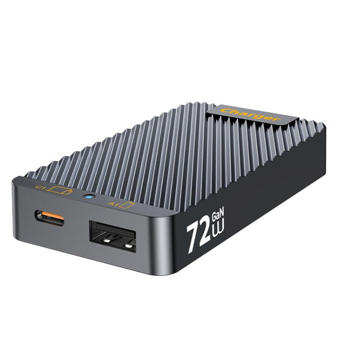 Cargador rápido ultradelgado del tamaño de una tarjeta WLX-902 de 72 W con doble puerto USB y tipo C, con tecnología GaN y tecnología dual., EU Plug, US Plug, UK Plug, AU Plug