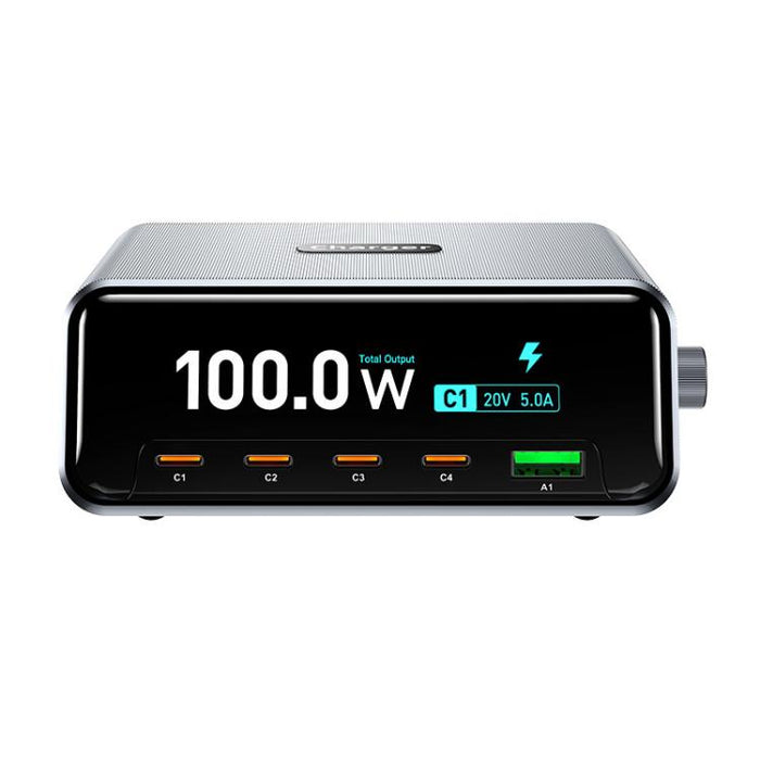 Estación de carga de escritorio de alta potencia con pantalla inteligente GaN WXL-60D de 2,3 pulgadas, WXL-60D