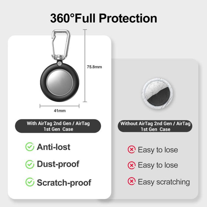 Estuche protector impermeable totalmente cerrado XDcase con gancho, For AirTag 2nd Gen / 1st Gen