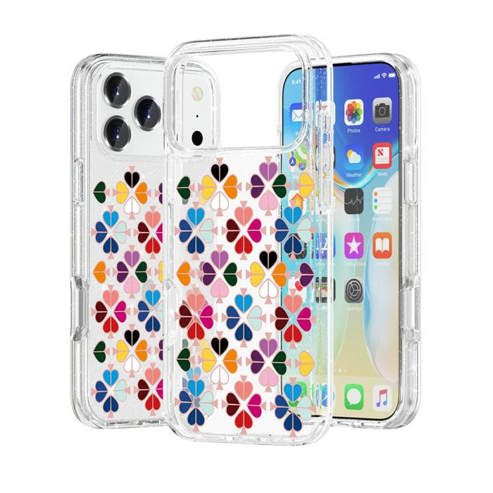 Funda para teléfono con diseño de corazón rojo y cristal brillante, For iPhone 17 Pro Max, For iPhone 17 Pro
