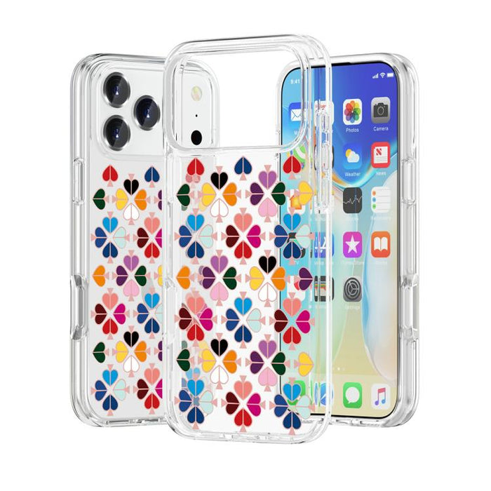 Funda para teléfono transparente con diseño de corazón rojo y cristal, For iPhone 17 Pro Max, For iPhone 17 Pro