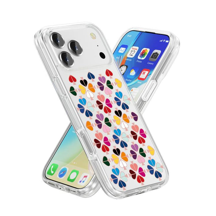 Funda para teléfono transparente con diseño de corazón rojo y cristal, For iPhone 17 Pro Max, For iPhone 17 Pro