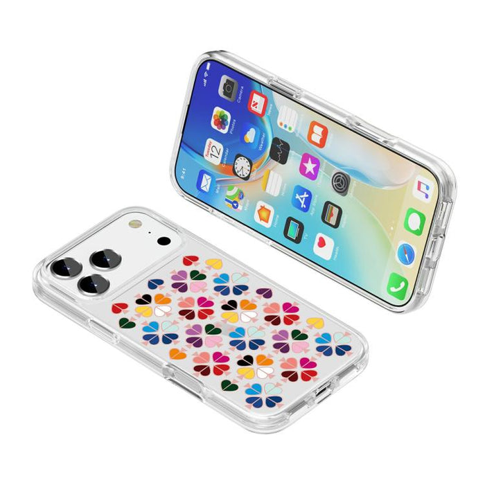Funda para teléfono transparente con diseño de corazón rojo y cristal, For iPhone 17 Pro Max, For iPhone 17 Pro