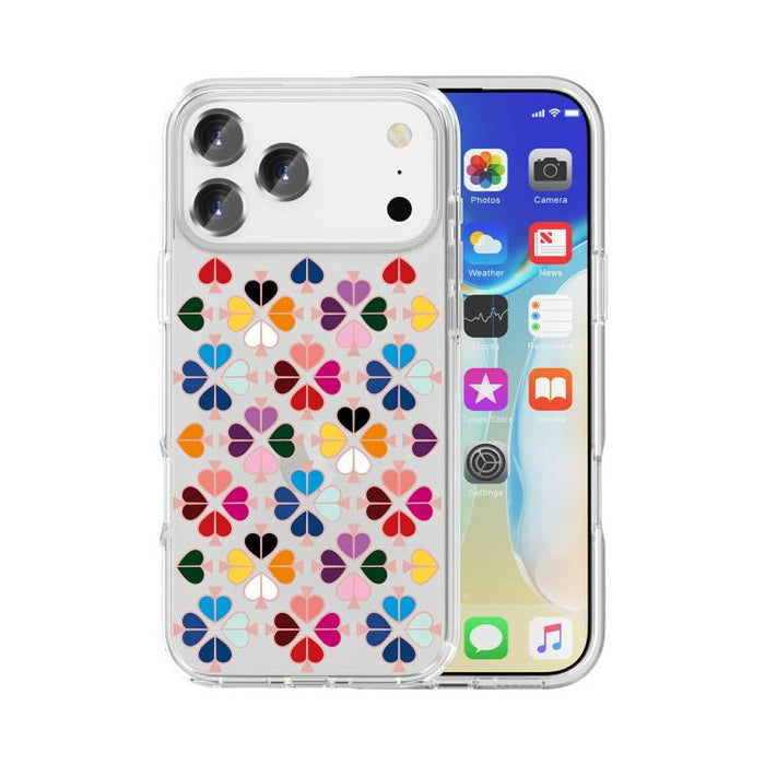 Funda para teléfono transparente con diseño de corazón rojo y cristal, For iPhone 17 Pro Max, For iPhone 17 Pro