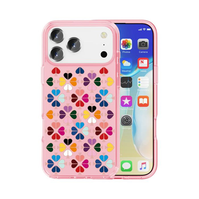 Funda para teléfono transparente con diseño de corazón rojo y cristal, For iPhone 17 Pro Max, For iPhone 17 Pro