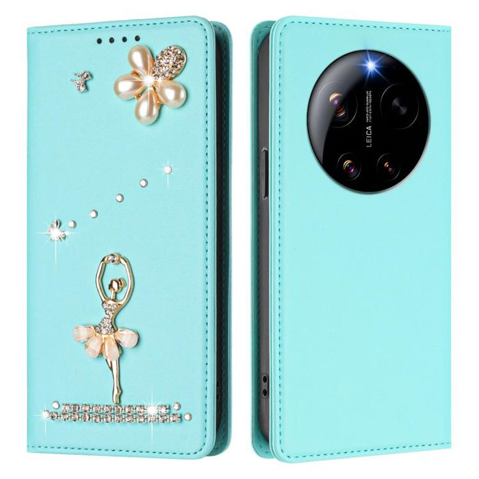 Funda para teléfono de piel vegana con protección RFID y diamantes de imitación de la bailarina de ballet, For Xiaomi 17 Ultra 5G, For Xiaomi Poco F8 Ultra / Redmi K90 Pro Max, For Xiaomi Poco F8 Pro 5G / Redmi K90, For Xiaomi 17 Pro Max 5G            ...
