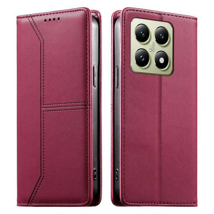 Funda para teléfono de cuero vegano magnética RFID con costuras, For Xiaomi 17 Max 5G, For Xiaomi 17T Pro 5G, For Xiaomi 17T 5G, For Xiaomi Poco X8 Pro 5G / Redmi Turbo 5 5G, For Xiaomi 17 Ultra, For Xiaomi 17 Pro Max, For Xiaomi 17 Pro, For Xiaomi 17 ...