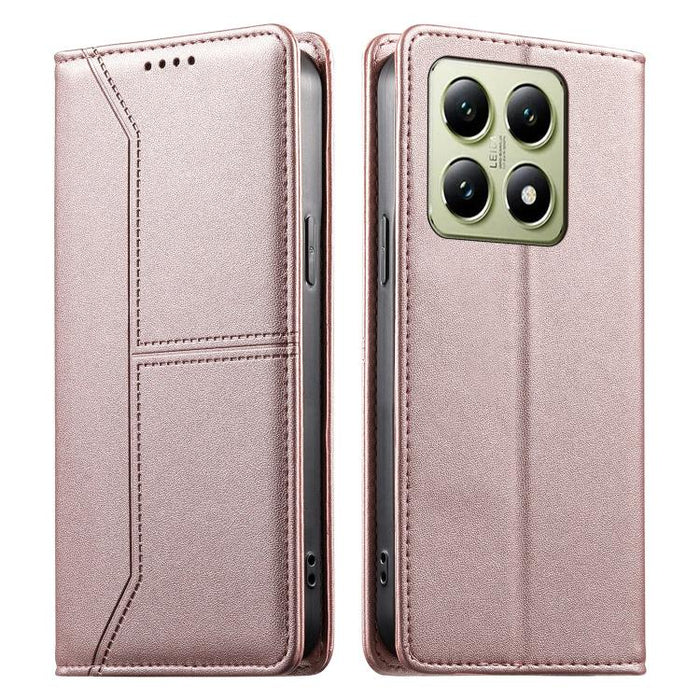 Funda para teléfono de cuero vegano magnética RFID con costuras, For Xiaomi 17 Max 5G, For Xiaomi 17T Pro 5G, For Xiaomi 17T 5G, For Xiaomi Poco X8 Pro 5G / Redmi Turbo 5 5G, For Xiaomi 17 Ultra, For Xiaomi 17 Pro Max, For Xiaomi 17 Pro, For Xiaomi 17 ...