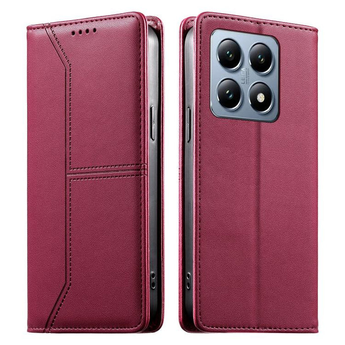 Funda para teléfono de cuero vegano magnética RFID con costuras, For Xiaomi 17 Max 5G, For Xiaomi 17T Pro 5G, For Xiaomi 17T 5G, For Xiaomi Poco X8 Pro 5G / Redmi Turbo 5 5G, For Xiaomi 17 Ultra, For Xiaomi 17 Pro Max, For Xiaomi 17 Pro, For Xiaomi 17 ...