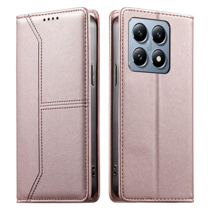 Funda para teléfono de cuero vegano magnética RFID con costuras, For Xiaomi 17 Max 5G, For Xiaomi 17T Pro 5G, For Xiaomi 17T 5G, For Xiaomi Poco X8 Pro 5G / Redmi Turbo 5 5G, For Xiaomi 17 Ultra, For Xiaomi 17 Pro Max, For Xiaomi 17 Pro, For Xiaomi 17 ...