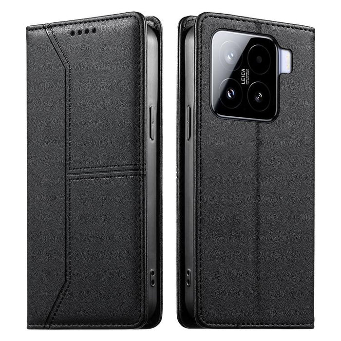 Funda para teléfono de cuero vegano magnética RFID con costuras, For Xiaomi 17 Max 5G, For Xiaomi 17T Pro 5G, For Xiaomi 17T 5G, For Xiaomi Poco X8 Pro 5G / Redmi Turbo 5 5G, For Xiaomi 17 Ultra, For Xiaomi 17 Pro Max, For Xiaomi 17 Pro, For Xiaomi 17 ...
