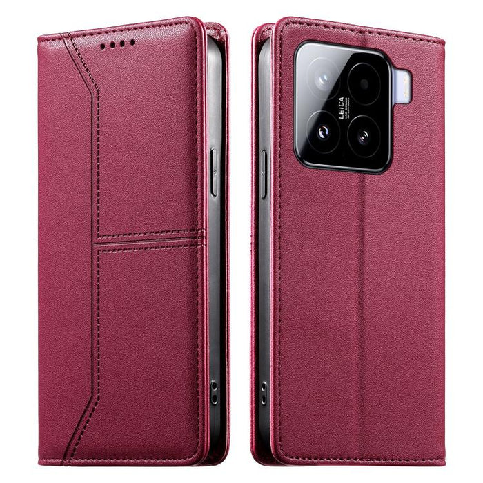 Funda para teléfono de cuero vegano magnética RFID con costuras, For Xiaomi 17 Max 5G, For Xiaomi 17T Pro 5G, For Xiaomi 17T 5G, For Xiaomi Poco X8 Pro 5G / Redmi Turbo 5 5G, For Xiaomi 17 Ultra, For Xiaomi 17 Pro Max, For Xiaomi 17 Pro, For Xiaomi 17 ...