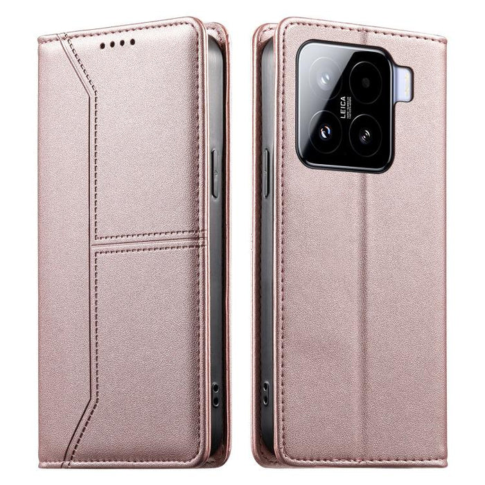 Funda para teléfono de cuero vegano magnética RFID con costuras, For Xiaomi 17 Max 5G, For Xiaomi 17T Pro 5G, For Xiaomi 17T 5G, For Xiaomi Poco X8 Pro 5G / Redmi Turbo 5 5G, For Xiaomi 17 Ultra, For Xiaomi 17 Pro Max, For Xiaomi 17 Pro, For Xiaomi 17 ...