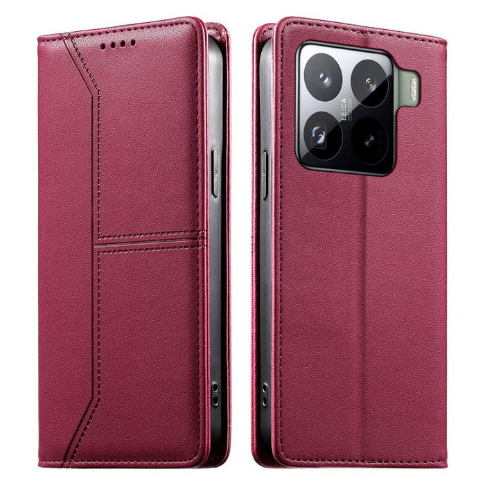 Funda para teléfono de cuero vegano magnética RFID con costuras, For Xiaomi 17 Max 5G, For Xiaomi 17T Pro 5G, For Xiaomi 17T 5G, For Xiaomi Poco X8 Pro 5G / Redmi Turbo 5 5G, For Xiaomi 17 Ultra, For Xiaomi 17 Pro Max, For Xiaomi 17 Pro, For Xiaomi 17 ...