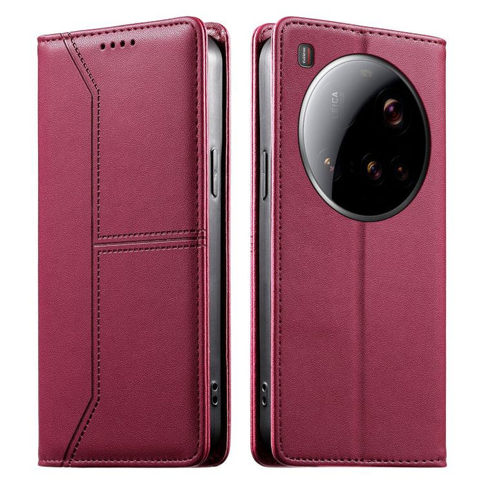 Funda para teléfono de cuero vegano magnética RFID con costuras, For Xiaomi 17 Max 5G, For Xiaomi 17T Pro 5G, For Xiaomi 17T 5G, For Xiaomi Poco X8 Pro 5G / Redmi Turbo 5 5G, For Xiaomi 17 Ultra, For Xiaomi 17 Pro Max, For Xiaomi 17 Pro, For Xiaomi 17 ...