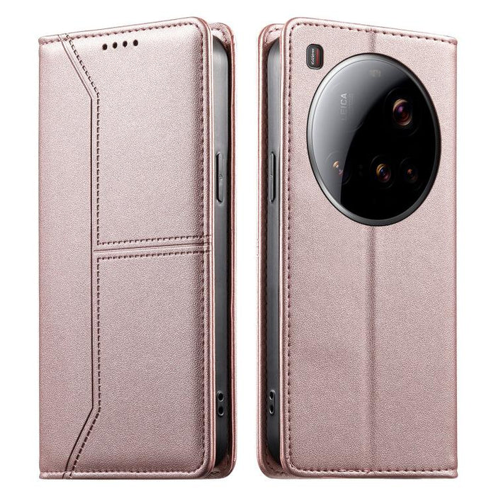 Funda para teléfono de cuero vegano magnética RFID con costuras, For Xiaomi 17 Max 5G, For Xiaomi 17T Pro 5G, For Xiaomi 17T 5G, For Xiaomi Poco X8 Pro 5G / Redmi Turbo 5 5G, For Xiaomi 17 Ultra, For Xiaomi 17 Pro Max, For Xiaomi 17 Pro, For Xiaomi 17 ...
