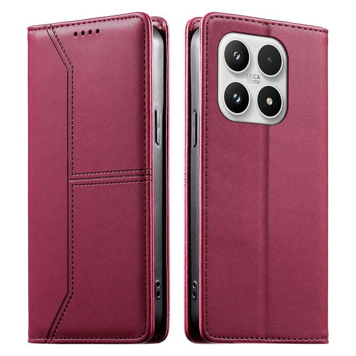 Funda para teléfono de cuero vegano magnética RFID con costuras, For Xiaomi 17 Max 5G, For Xiaomi 17T Pro 5G, For Xiaomi 17T 5G, For Xiaomi Poco X8 Pro 5G / Redmi Turbo 5 5G, For Xiaomi 17 Ultra, For Xiaomi 17 Pro Max, For Xiaomi 17 Pro, For Xiaomi 17 ...