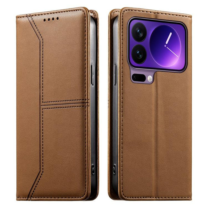 Funda para teléfono de cuero vegano magnética RFID con costuras, For Xiaomi 17 Max 5G, For Xiaomi 17T Pro 5G, For Xiaomi 17T 5G, For Xiaomi Poco X8 Pro 5G / Redmi Turbo 5 5G, For Xiaomi 17 Ultra, For Xiaomi 17 Pro Max, For Xiaomi 17 Pro, For Xiaomi 17 ...